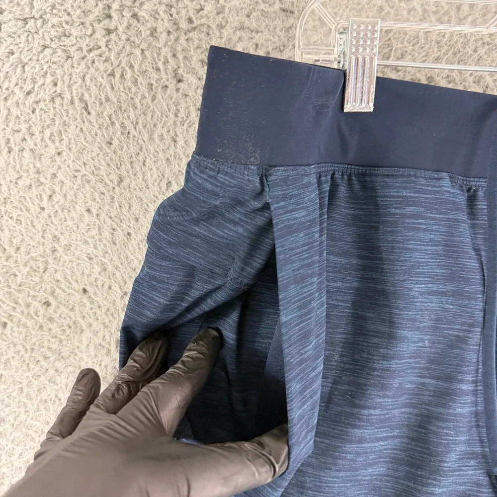 Lululemon Short Mens XL Blue Space Dye Lined Drawstring Running Training Workout